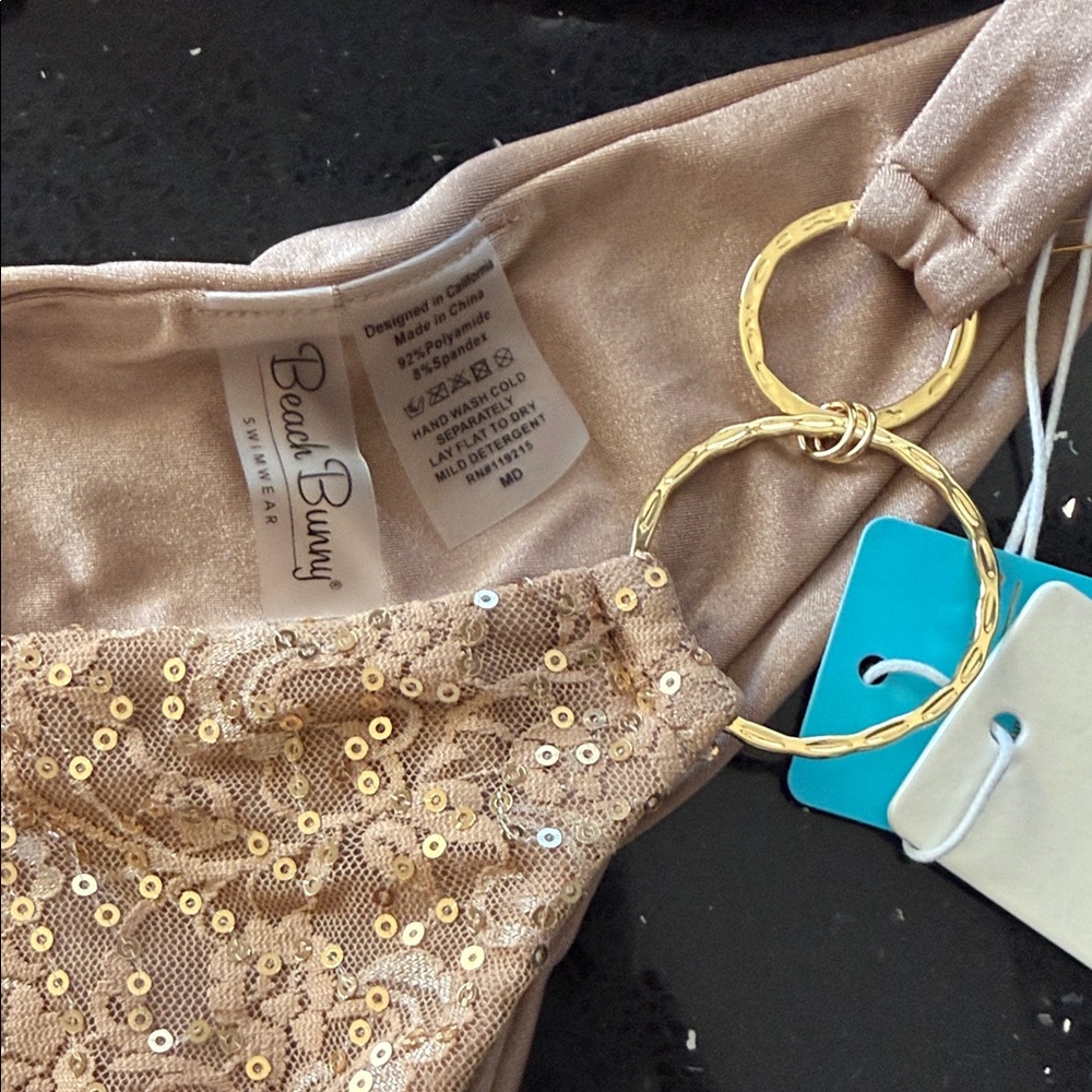 Beach Bunny Sequin Bikini Set - Bronze - Picture 2 of 3